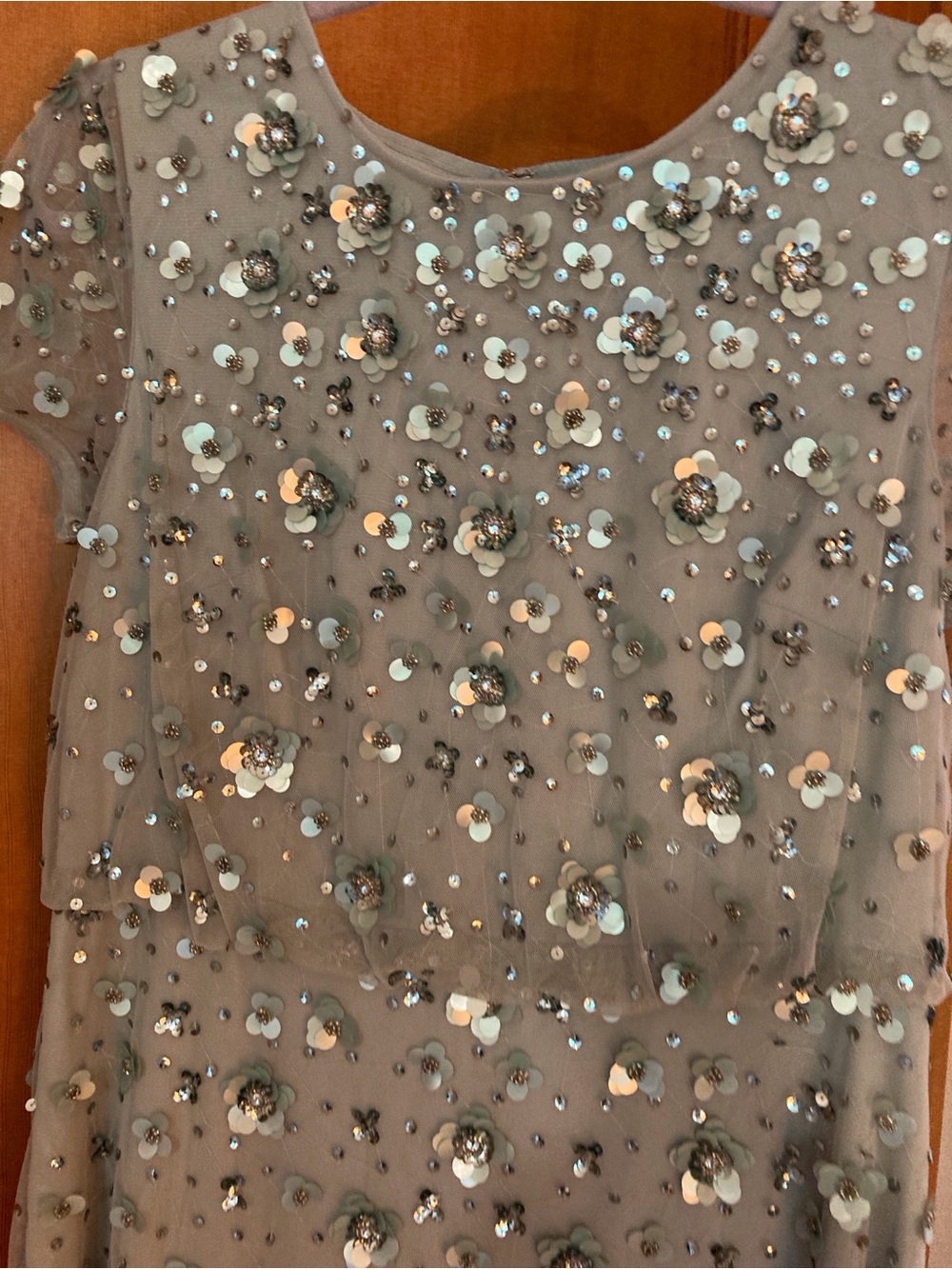 Adrianna Papell Mother of the Bride Sequin Floral Appliqué Gown 10P - Picture 2 of 8